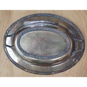 Vintage Silver Plate Open Serving Dish Ornate Edge Dinner Party Stylish Victoria